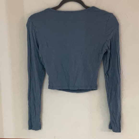 SHEIN Long Sleeve Crop Top, Size XS, Blue - Picture 2 of 7